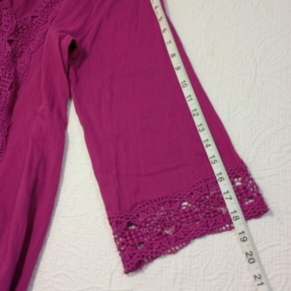 La Blanca Womens Crochet Trim Tunic Cover-Up Pink S 100% Cotton - Picture 10 of 11